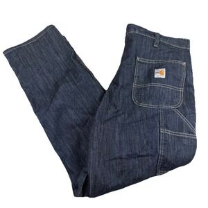 Carhartt FR Flame Resistant Carpenter Jeans Mens 38x30 Dark Wash CAT 2 NFPA